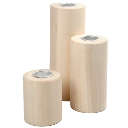 Ljusstakar trä 3-pack