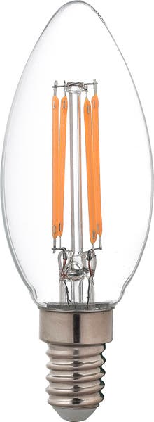 LED Filament Airam E14 kron 4,5W klar 470lm dimbar varmvit