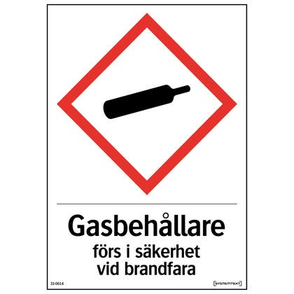 Skylt Gasbehållare