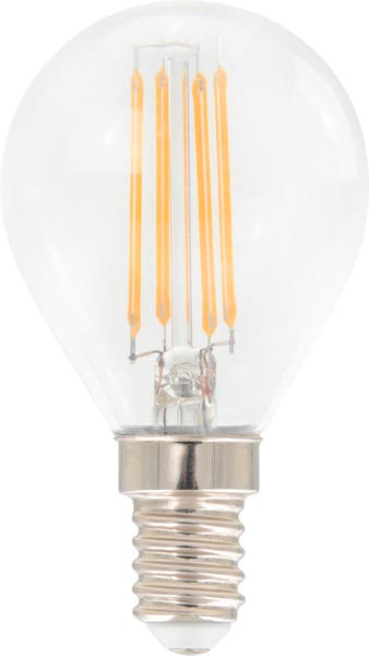 LED Filament Airam E14 klot 4,5W dimbr klar 470lm varmvit