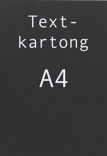 Text/Skylt kartong Svart A4 - Dubbelsidig