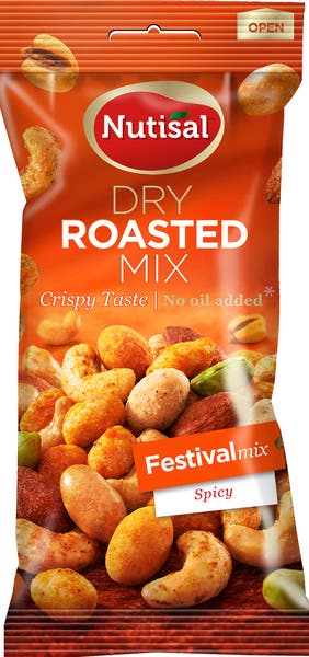 Festivalmix Dry roasted Spicy 60 g Nutisal