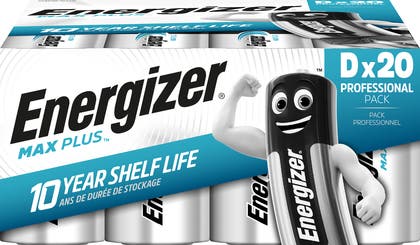 Batteri Max Plus Alkaliskt D Energizer 20-pack
