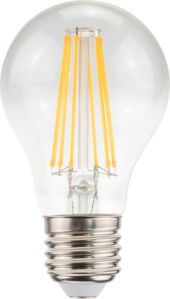 LED Filament Airam E27 normal 8,5W klar 1055lm varmvit