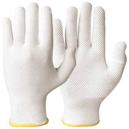 Handske bomull dots vit