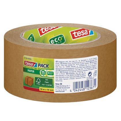 Packtejp ecoLogo® papper 50 meter x 50 mm Tesa
