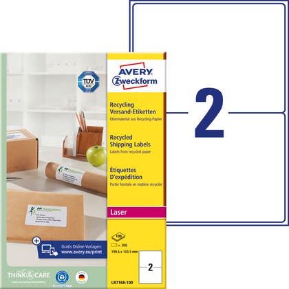 Adressetiketter Recycled A4 Avery