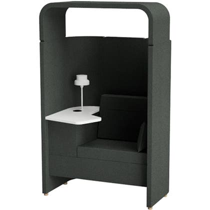 Fåtölj SurroundMe symmetric 1-sits med bås+tak samt bord
