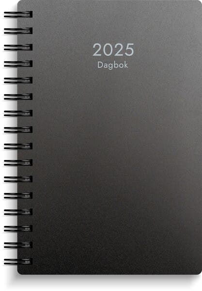 Kalender Dagbok svart PP-plast 2025