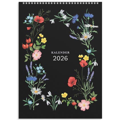 Väggkalender Illustrerad blomster 2026