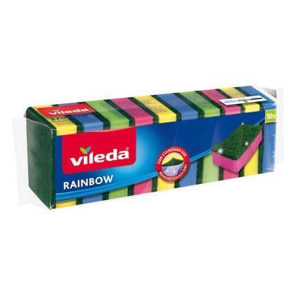 Rengöringssvamp Vileda Rainbow 10-pack