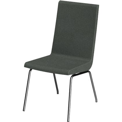 Konferensstol Woods 4 ben krom klädd grå