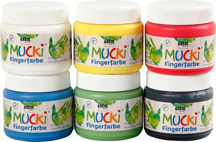 Fingerfärg mixade 6 x 150 ml
