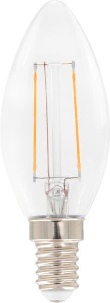 LED Filament Airam E14 kron 2,5W klar 250lm dimbar varmvit