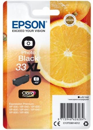 Bläckpatron Epson 33XL Foto Svart