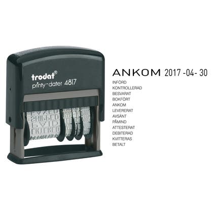Datumstämpel med text Trodat 4817