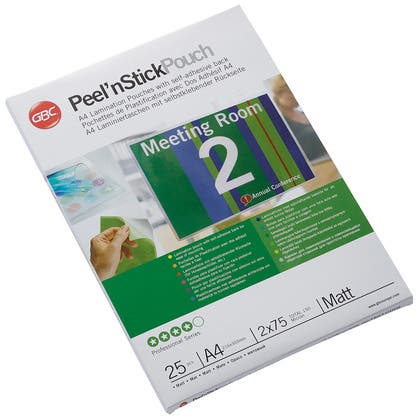 Lamineringsfickor Peel'n Stick A4 75 mikron matt GBC