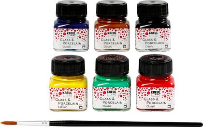 Glas- och porslinsfärg 6 x 20 ml