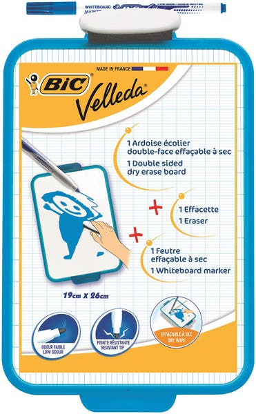 Whiteboardset dubbelsidig mini Bic