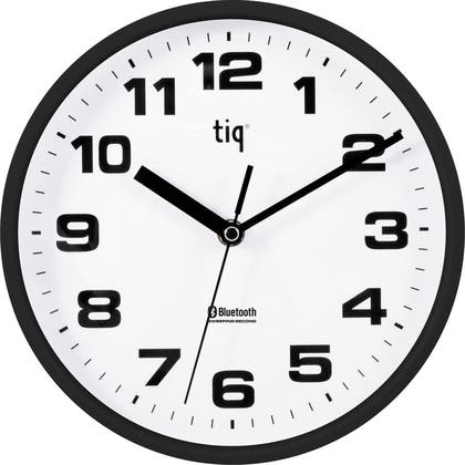 Väggklocka Tiq Bluetooth Ø 23 cm svart