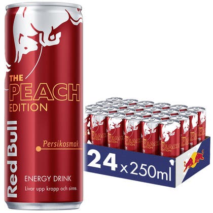 Energidryck Red Bull Peach Edition 25 cl inkl pant