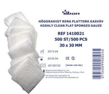 Plattork nonwoven 30x30mm 500/fp