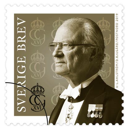 Inrikes Frimärke Kung Carl Gustaf