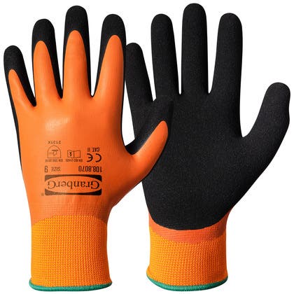 Montagehandskar dubbel latexbeläggning Orange