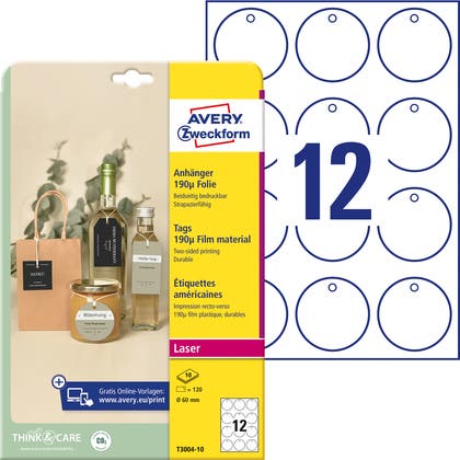 Hängetiketter film Avery