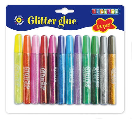 Glitterlim sorterade färger 12/fp