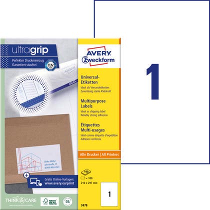 Adressetiketter QuickPEEL och Ultragrip Avery