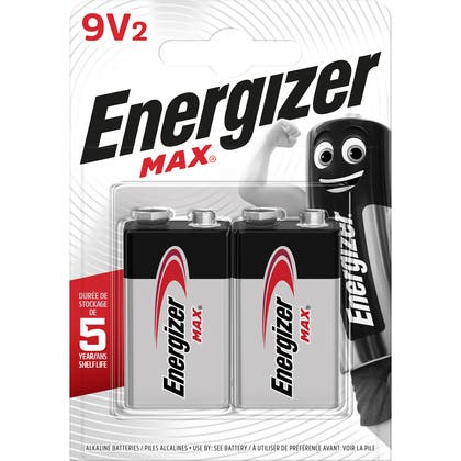 Batteri Alkaliskt 9V Energizer 2-pack
