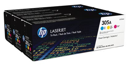Toner HP 305A C/M/Y 3x2600 sidor 3-pack