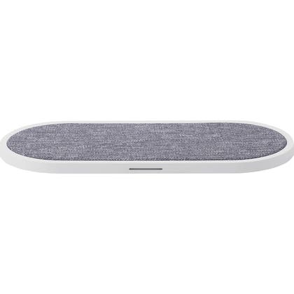 Dual QI Laddare USB-C 2x10W Vit med Grå Textil Gear