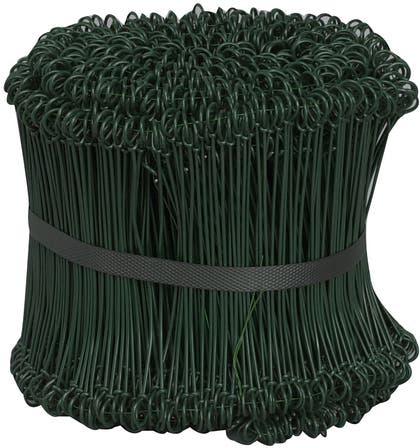 Säckbindtråd 15 cm plastad grön