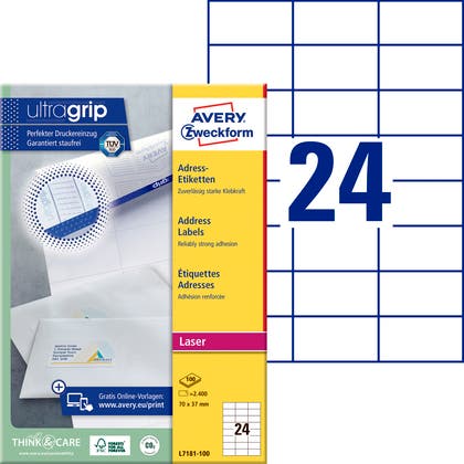 Adressetiketter QuickPEEL och Ultragrip Avery