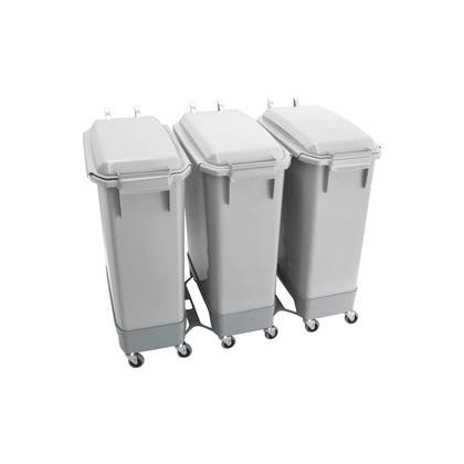 Källsorteringsset med tre 60 Liter + 9 Liter grå kärl