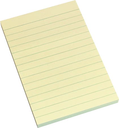 Notis extra starka Linjerad 100x150mm gul