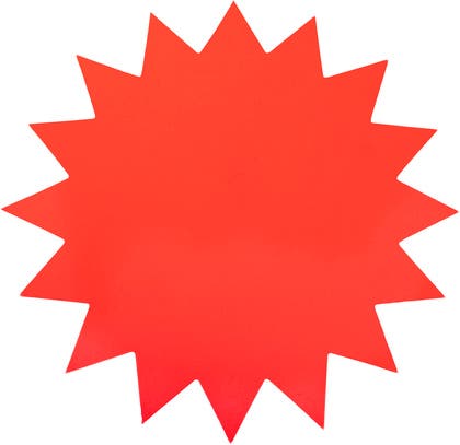 Skyltkartong Stjärna Ø180 mm 25-pack