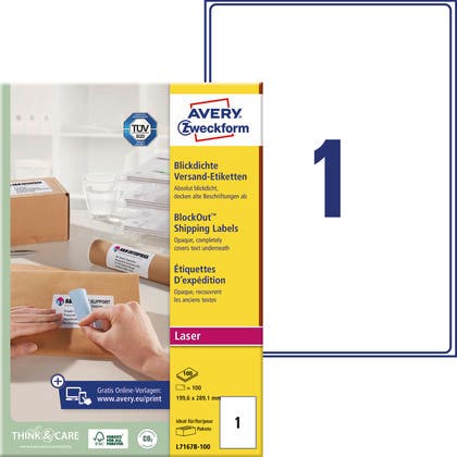 Etiketter med blockout funktion Avery