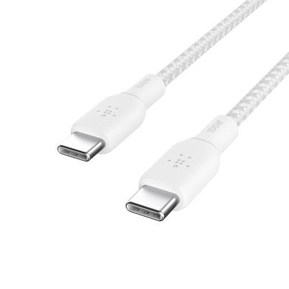 USB-C till USB-C 100W flätad vit Belkin