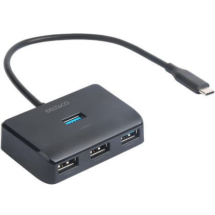 USB-C hubb med 4 USB-A portar