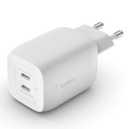 Väggladdare dual USB-C 65W Belkin