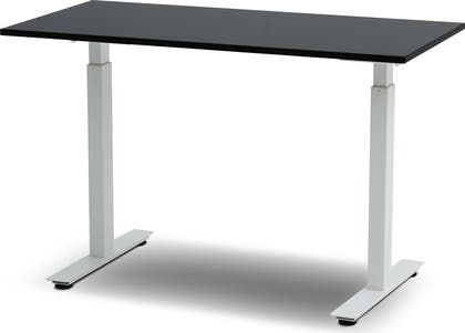 El-Skrivbord Madrid silvergrått underrede / svart bordsskiva 1200 x 800 mm