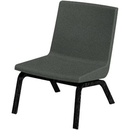 Fåtölj Woods ben svart ask klädd grå
