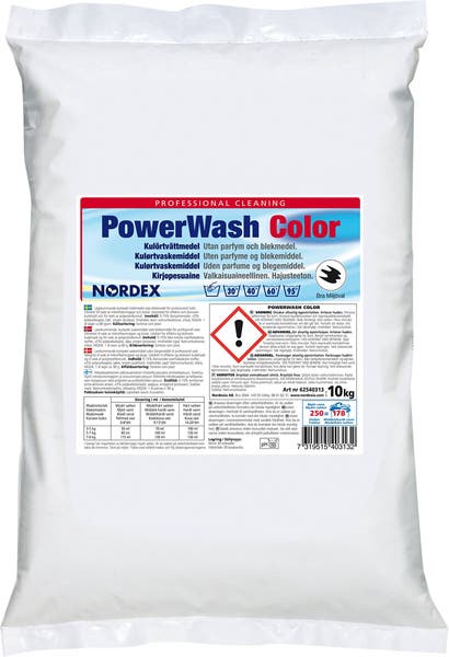 Tvättmedel pulver PowerWash Color 10 kg