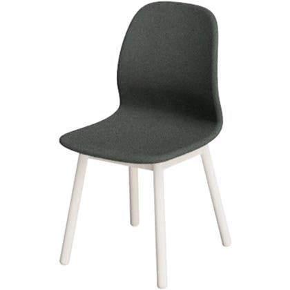 Stol Archie ben i ask klädd grå